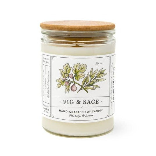 Soy Candle, Fig & Sage, Herbal Scent, Year Round Scent