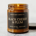 Black Cherry & Plum Soy Candle - Amber Jar - 9 oz