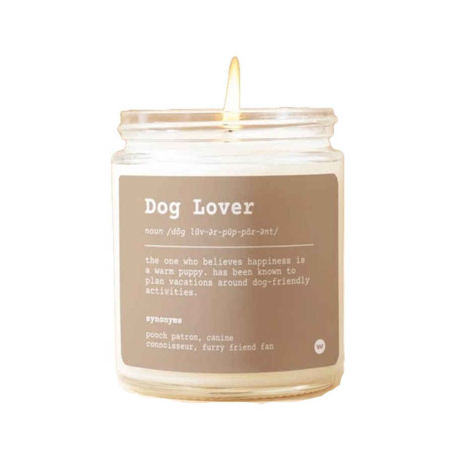 Dog Lover Definition Candle, 100% Soy Wax, Wick n Word