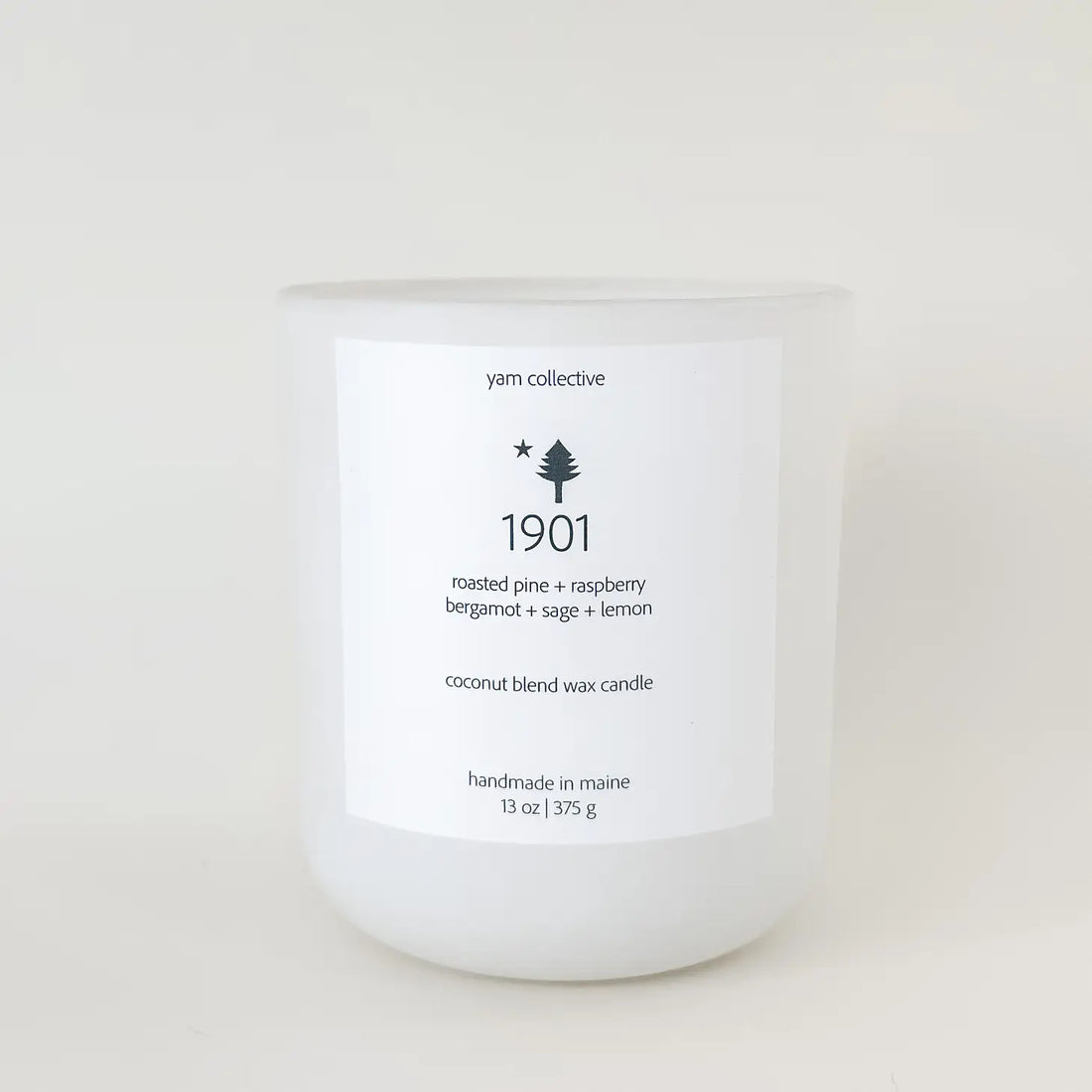Pine and Fig Leaf Glass Candle – 1901 Maine Candle